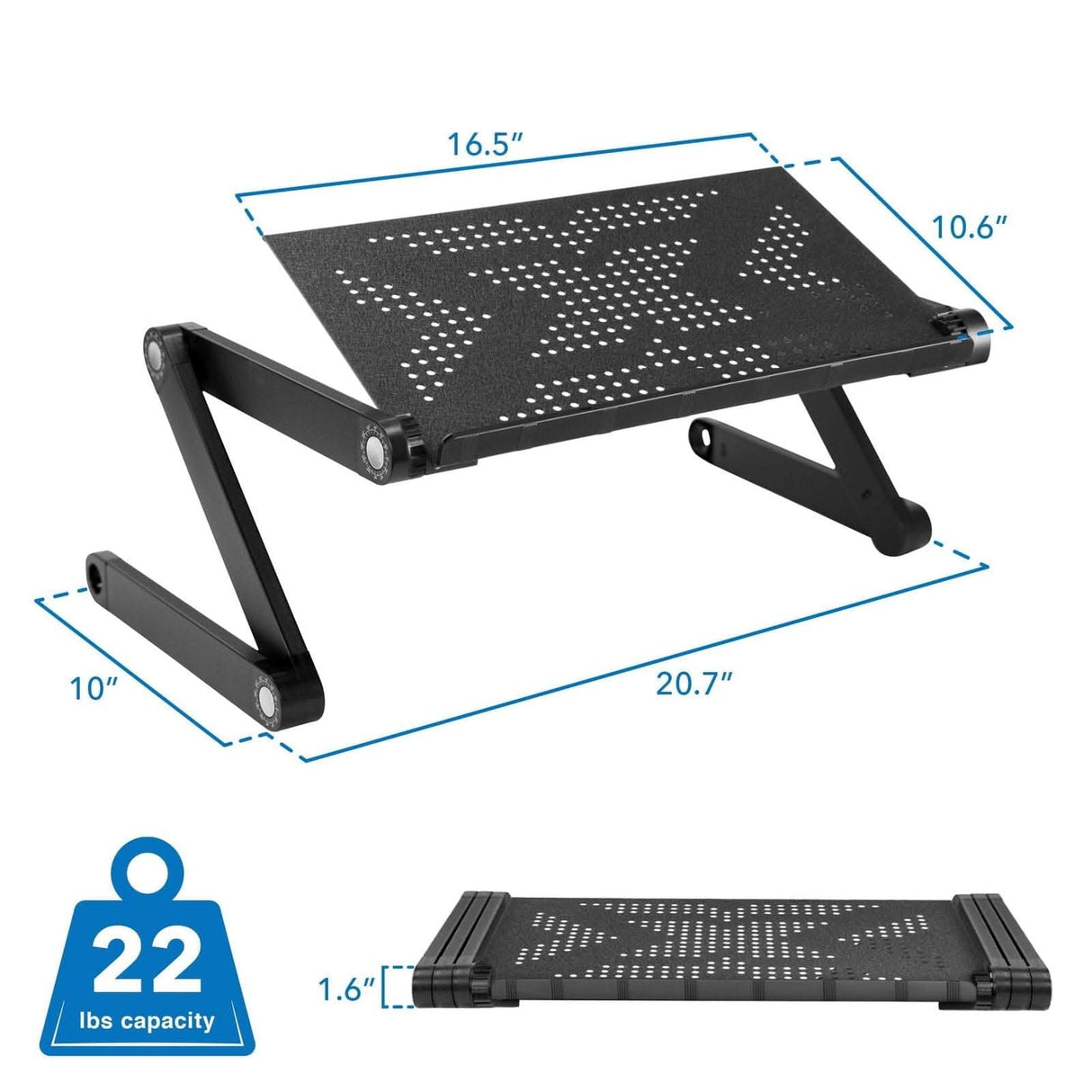 Height Adjustable Laptop Tray Laptop Stand - Height Adjustable Laptop Tray - Mount-It! - MI-7210