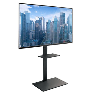 TV Stand - Height Adjustable TV Stand with Shelf - Mount-It! - MI-1877 TV Stand - Height Adjustable TV Stand with Shelf - Mount-It! - MI-1877