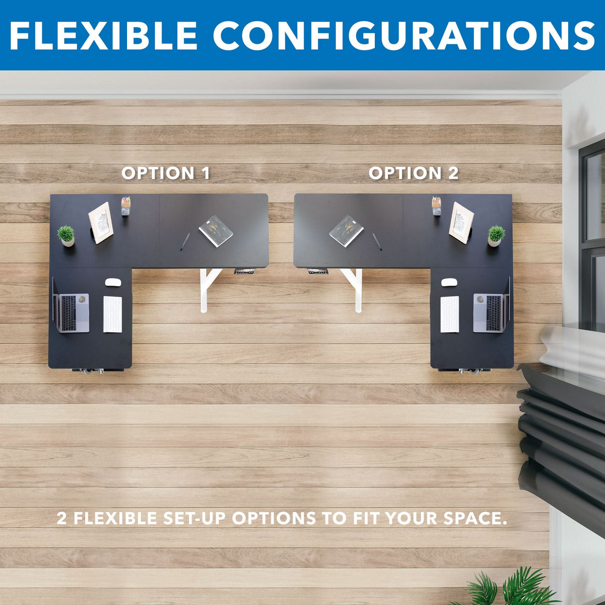 Large Electric Height Adjustable Corner Standing Desk Standing Desk - Large Electric Height Adjustable Corner Standing Desk - Mount-It! -