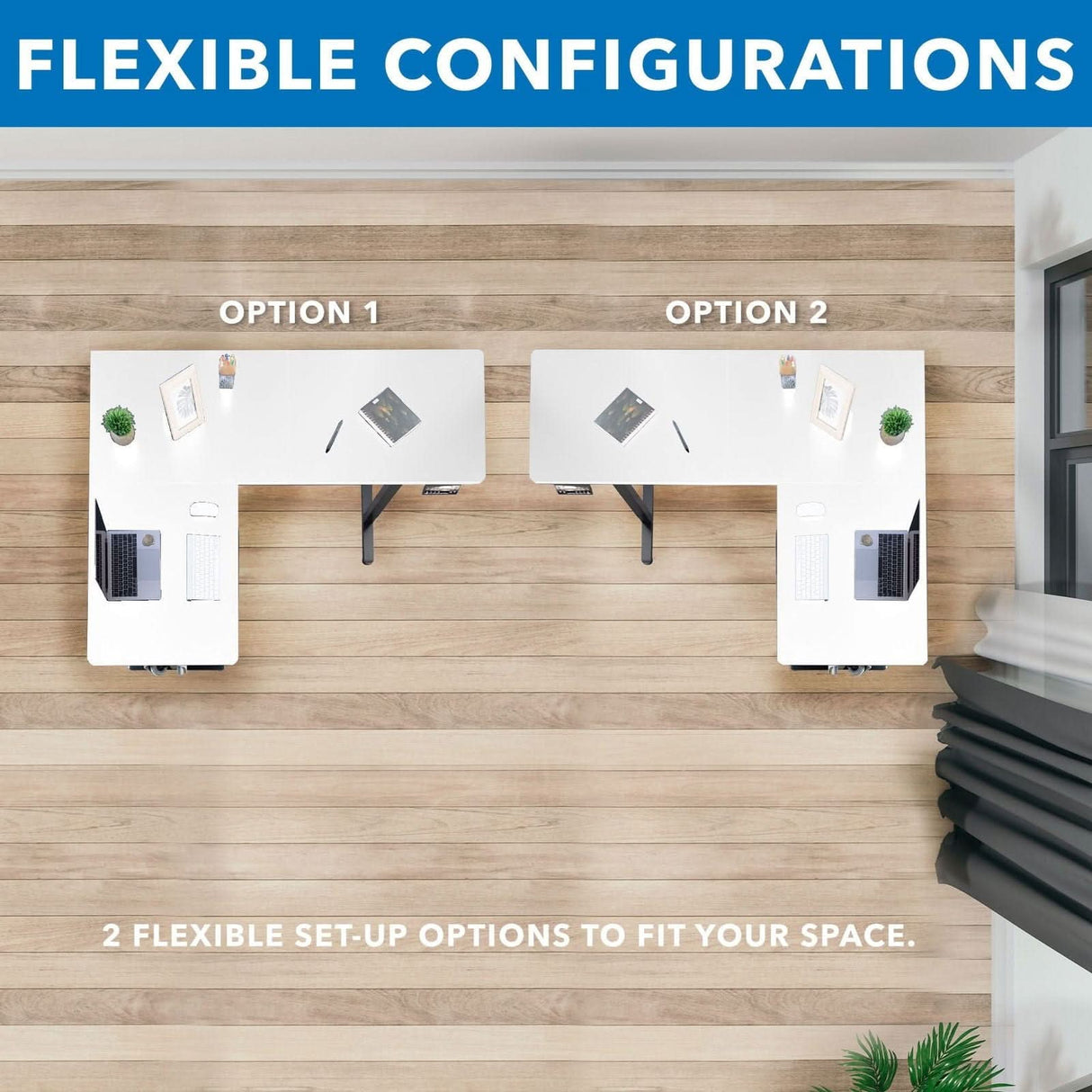 Large Electric Height Adjustable Corner Standing Desk Standing Desk - Large Electric Height Adjustable Corner Standing Desk - Mount-It! -