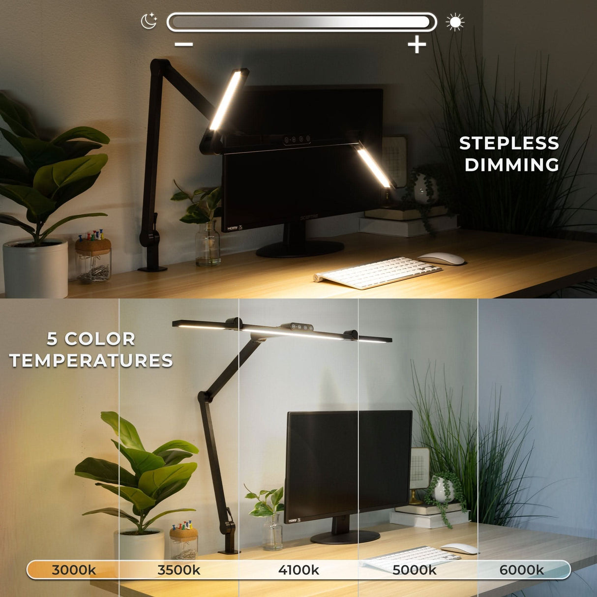 LED Desk Lamp with Swing Arms Desk Accessories - LED Desk Lamp with Swing Arms - Mount-It! - TS-7011