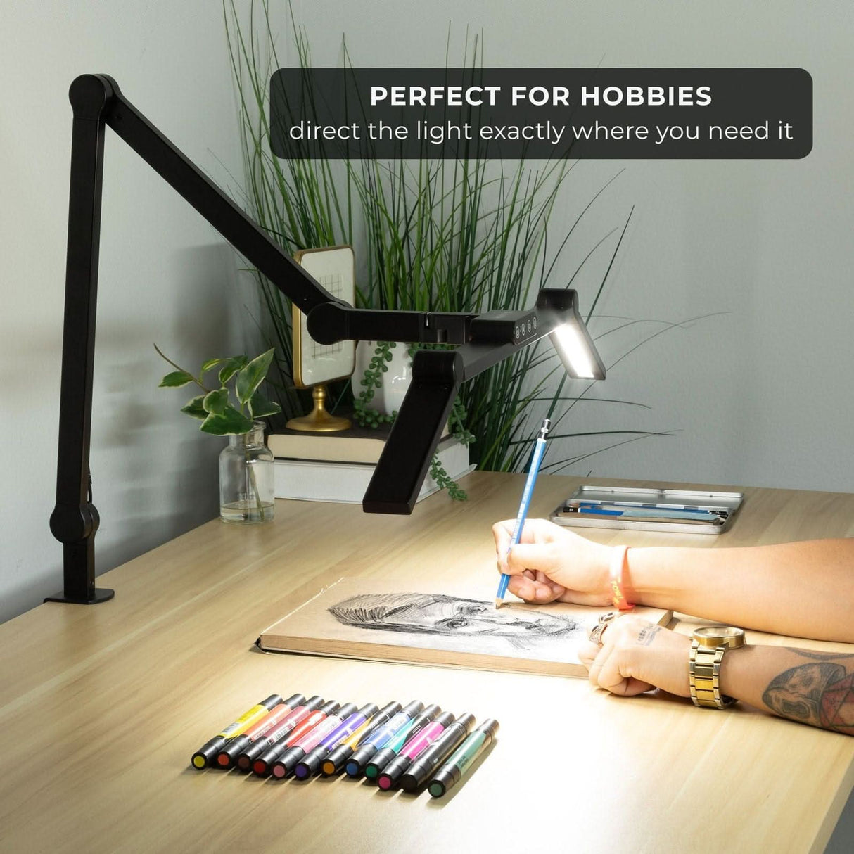 LED Desk Lamp with Swing Arms Desk Accessories - LED Desk Lamp with Swing Arms - Mount-It! - TS-7011