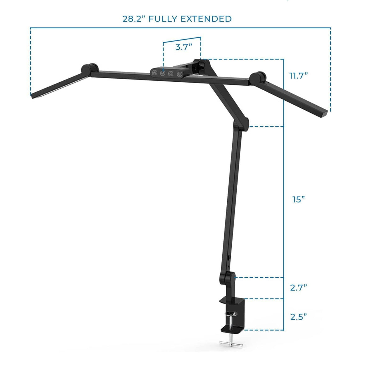 LED Desk Lamp with Swing Arms Desk Accessories - LED Desk Lamp with Swing Arms - Mount-It! - TS-7011