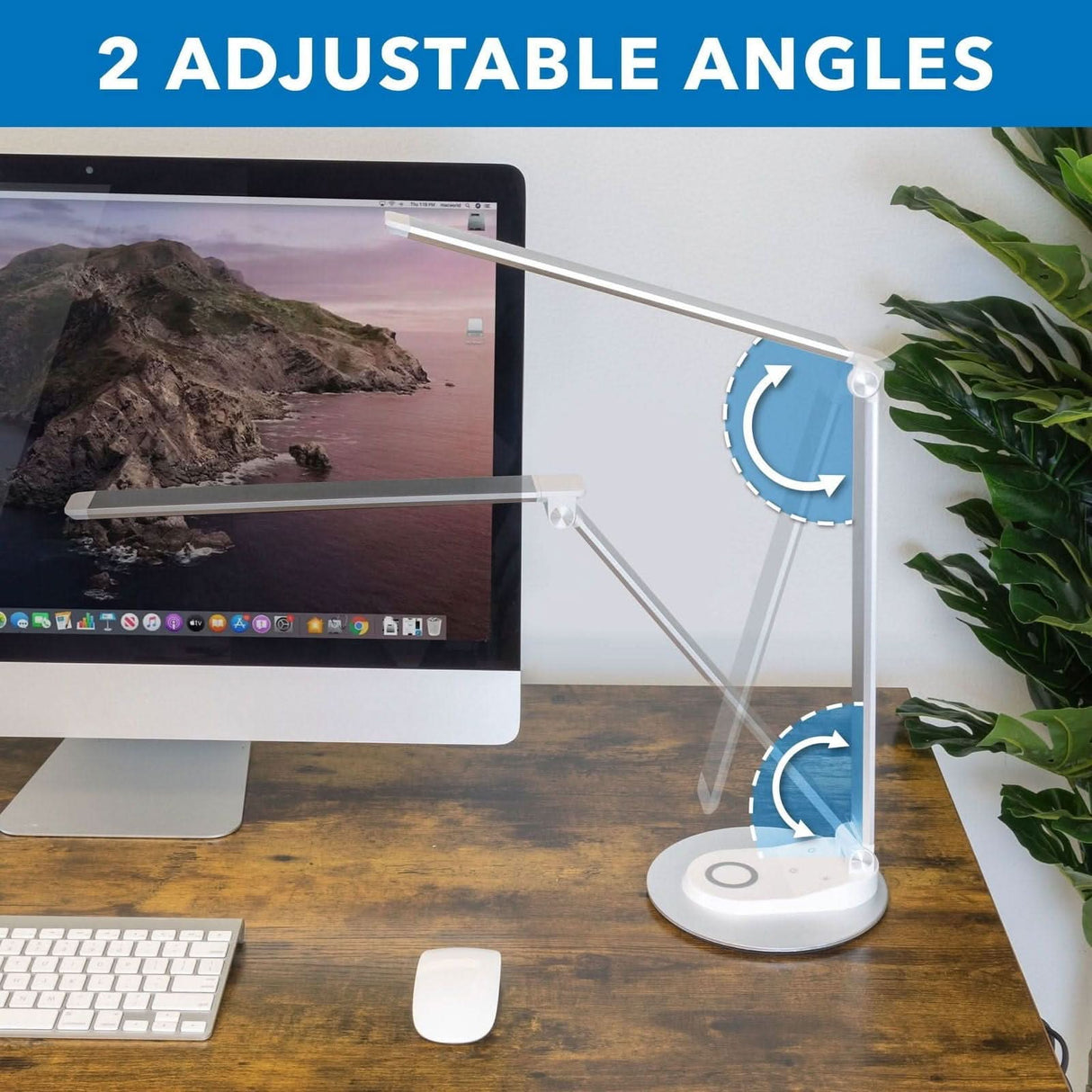 LED Desk Lamp with Wireless Charging Desk Accessories - LED Desk Lamp with Wireless Charging - Mount-It! - TS-7009