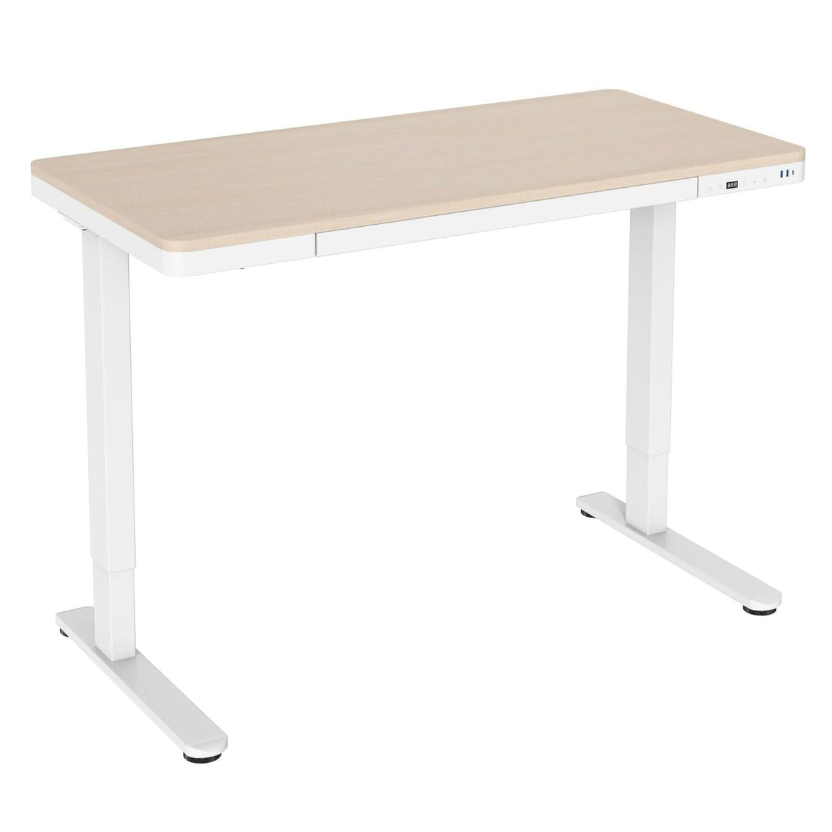 Compact Height Adjustable Sit-Stand Desk with Drawer Maple Standing Desk - Compact Height Adjustable Sit-Stand Desk with Drawer - Mount-It! - MI-15004