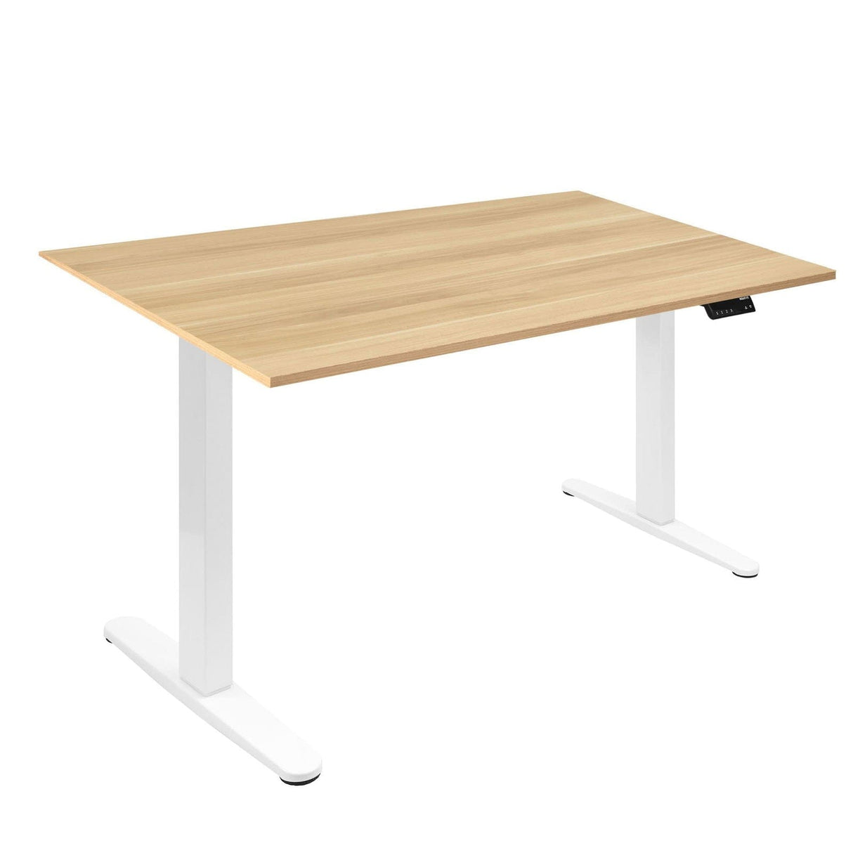 Dual Motor Electric Standing Desk with 55" Tabletop - White Base Maple Standing Desk - Dual Motor Electric Standing Desk with 55" Tabletop - White Base - Mount-It! - MI-18097