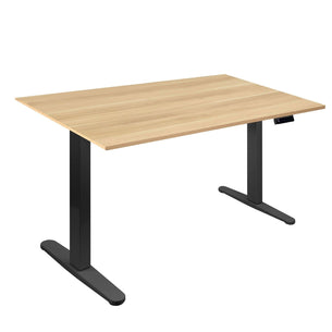 Maple Standing Desk - Electric Standing Desk with 55" Tabletop - Black Base - Mount-It! - MI-18089 Maple Standing Desk - Electric Standing Desk with 55" Tabletop - Black Base - Mount-It! - MI-18089