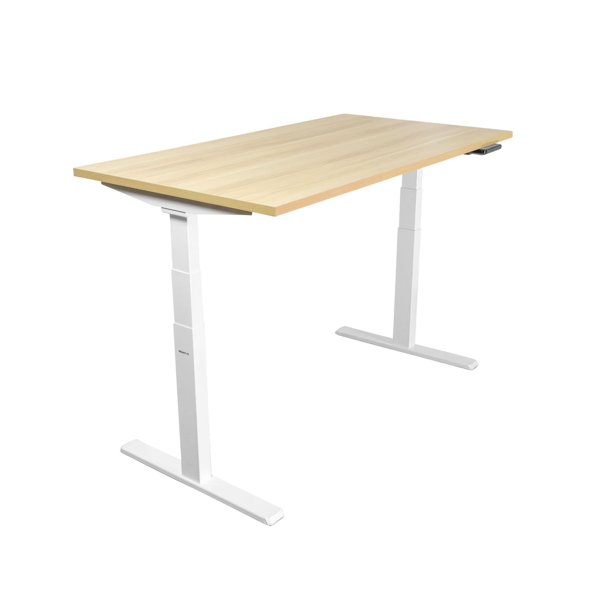 Ultimate Dual Motor Electric Standing Desk with 55" Tabletop Maple Standing Desk - Ultimate Dual Motor Electric Standing Desk with 55" Tabletop - White Base - Mount-It! - MI-18077