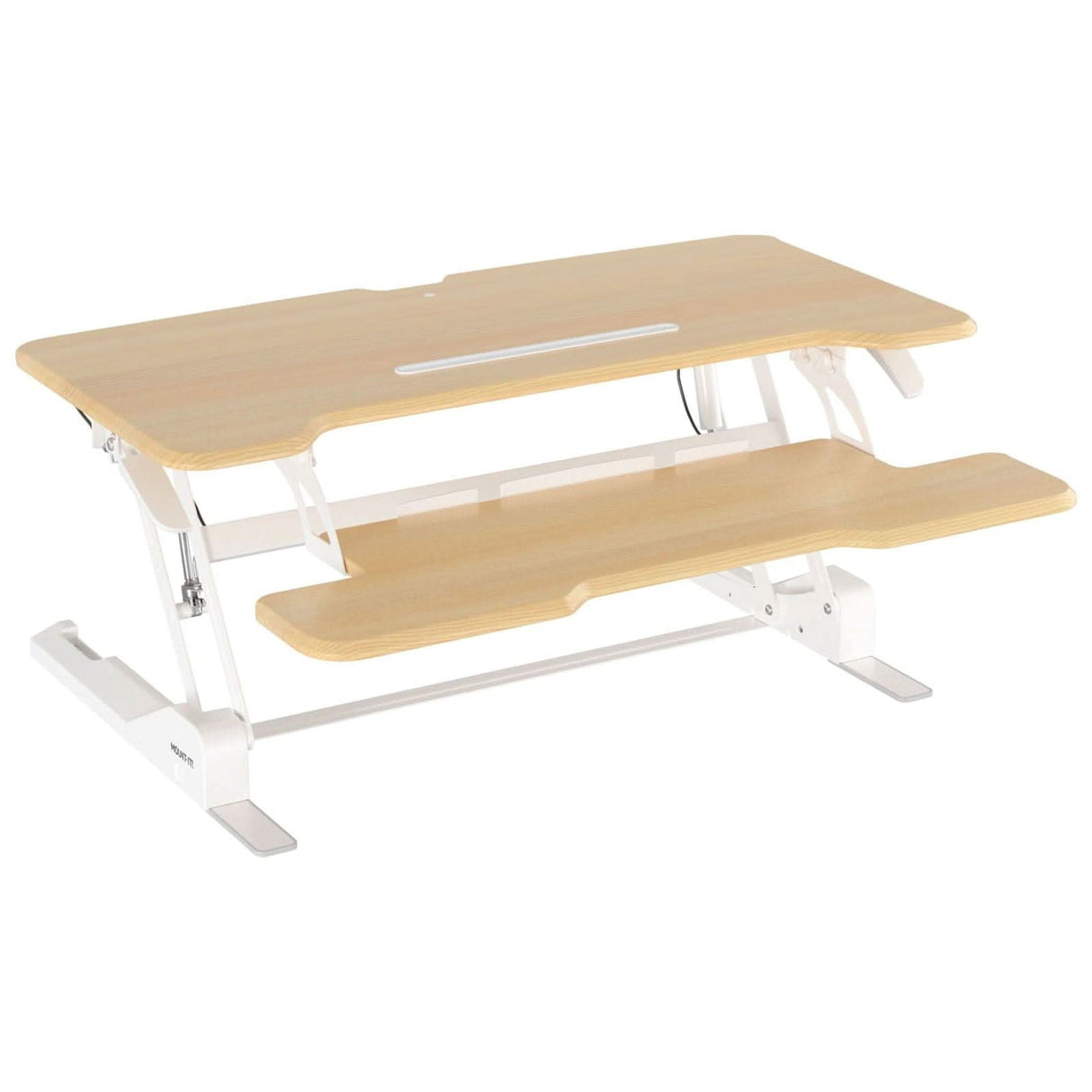 Standing Desk Converter with 38" Desktop Maple Woodgrain Desk Converters - Standing Desk Converter with 38" Desktop - Mount-It! - MI-15007