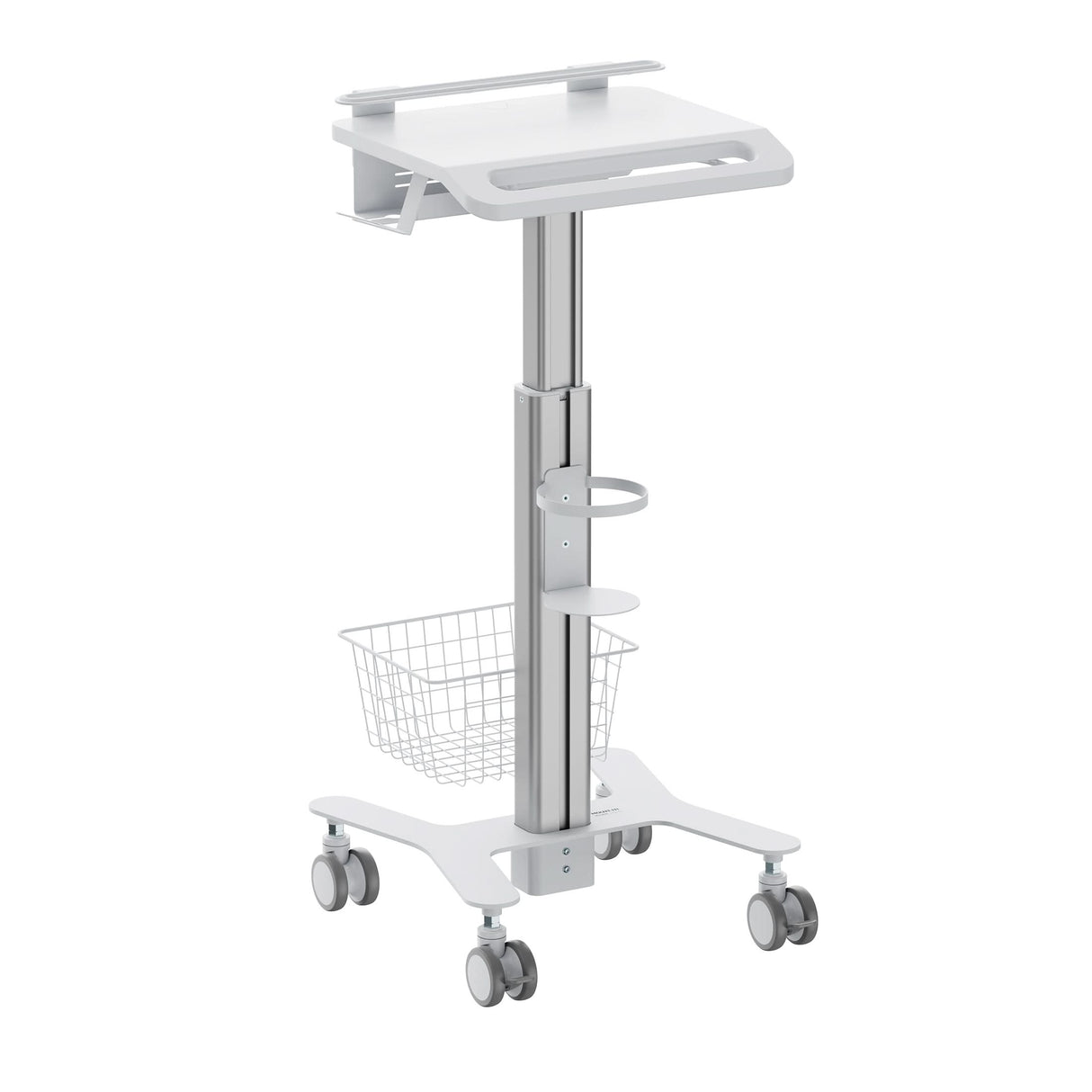 Mobile Standing Desk - MedHub Height Adjustable Laptop Cart with Security Bar - Mount-It! - MI-16030