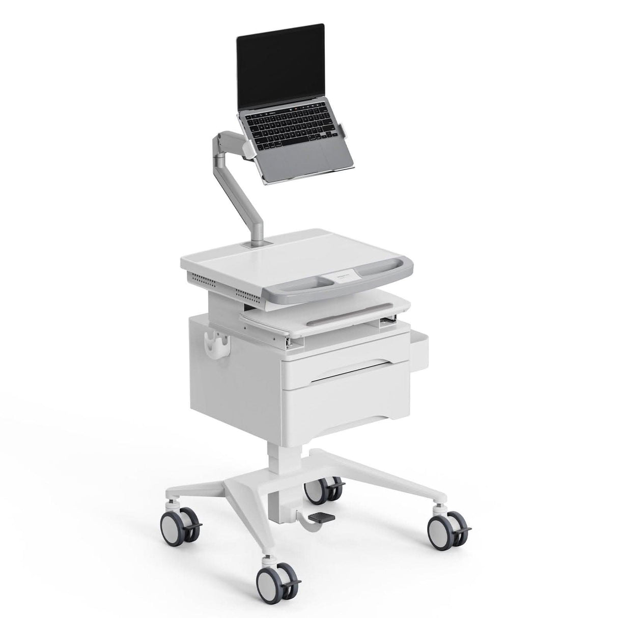 MedHub Mobile Workstation with Drawers and Laptop Arm - MedHub Mobile Workstation with Drawers and Laptop Arm - Mount-It! - MI-16027