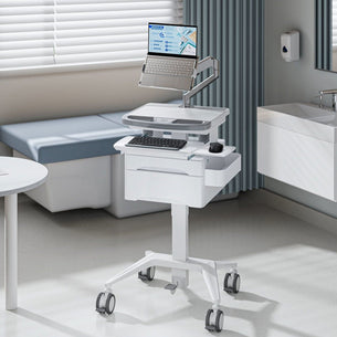- MedHub Mobile Workstation with Drawers and Laptop Arm - Mount-It! - MI-16027 - MedHub Mobile Workstation with Drawers and Laptop Arm - Mount-It! - MI-16027