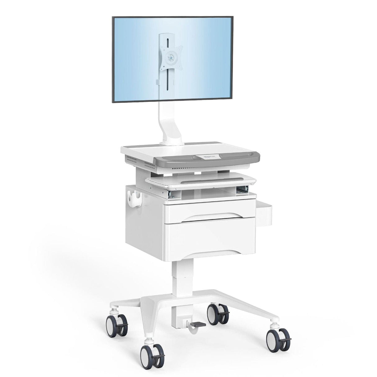 MedHub Mobile Workstation with Drawers and Monitor Mount - MedHub Mobile Workstation with Drawers and Monitor Mount - Mount-It! - MI-16025
