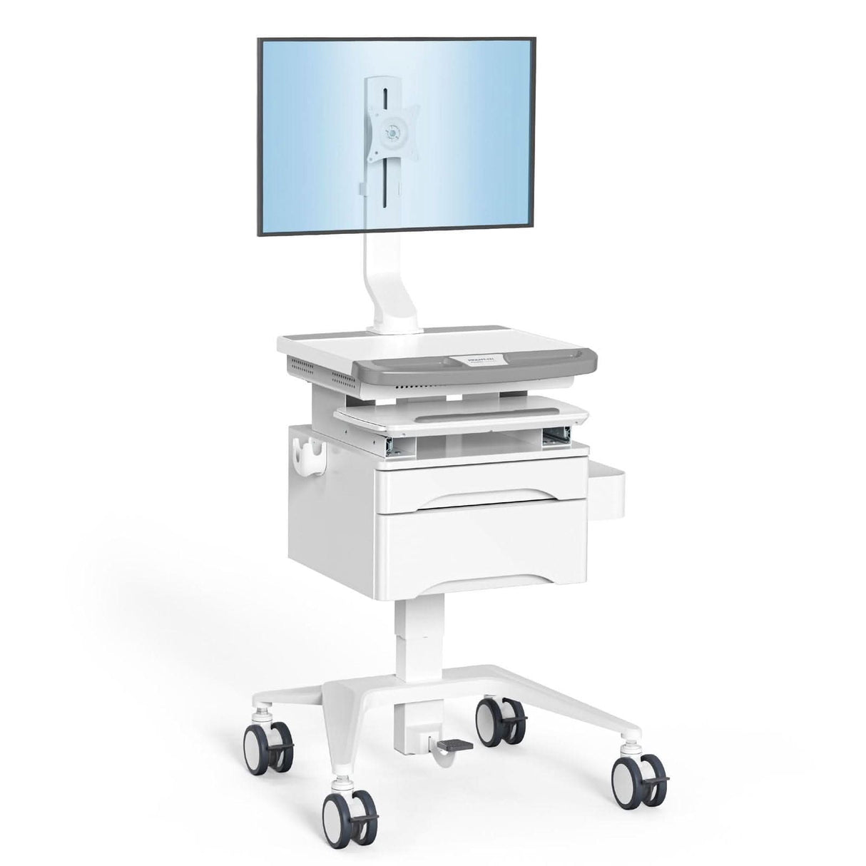 MedHub Mobile Workstation with Drawers and Monitor Mount - MedHub Mobile Workstation with Drawers and Monitor Mount - Mount-It! - MI-16025