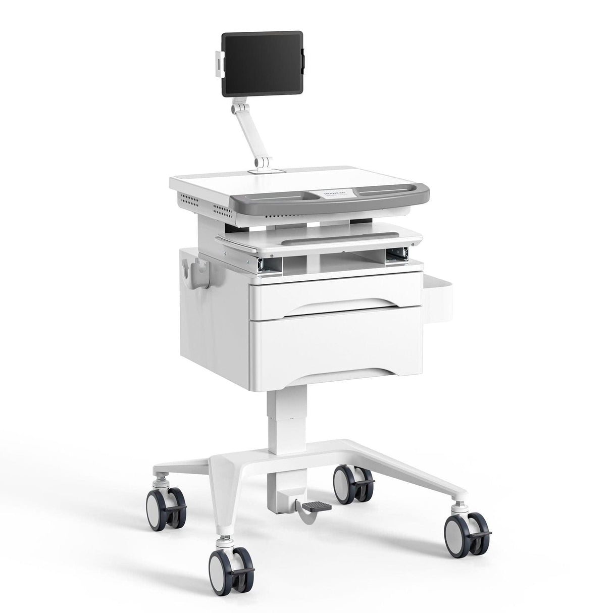 MedHub Mobile Workstation with Drawers and Tablet Arm - MedHub Mobile Workstation with Drawers and Tablet Arm - Mount-It! - MI-16028