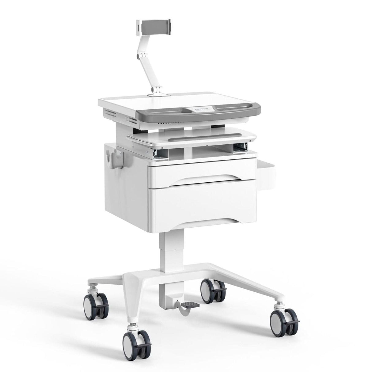 MedHub Mobile Workstation with Drawers and Tablet Arm - MedHub Mobile Workstation with Drawers and Tablet Arm - Mount-It! - MI-16028