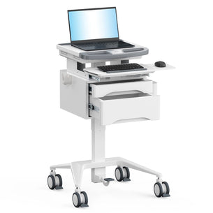 Mobile Standing Desk - MedHub Mobile Workstation with Drawers - Mount-It! - MI-16004 Mobile Standing Desk - MedHub Mobile Workstation with Drawers - Mount-It! - MI-16004
