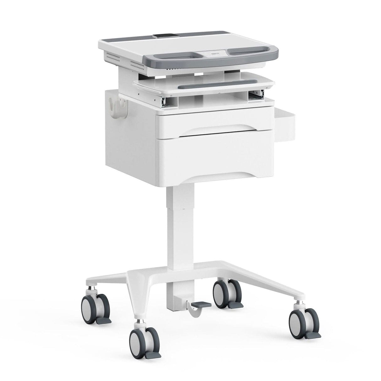 MedHub Mobile Workstation with Drawers Mobile Standing Desk - MedHub Mobile Workstation with Drawers - Mount-It! - MI-16004