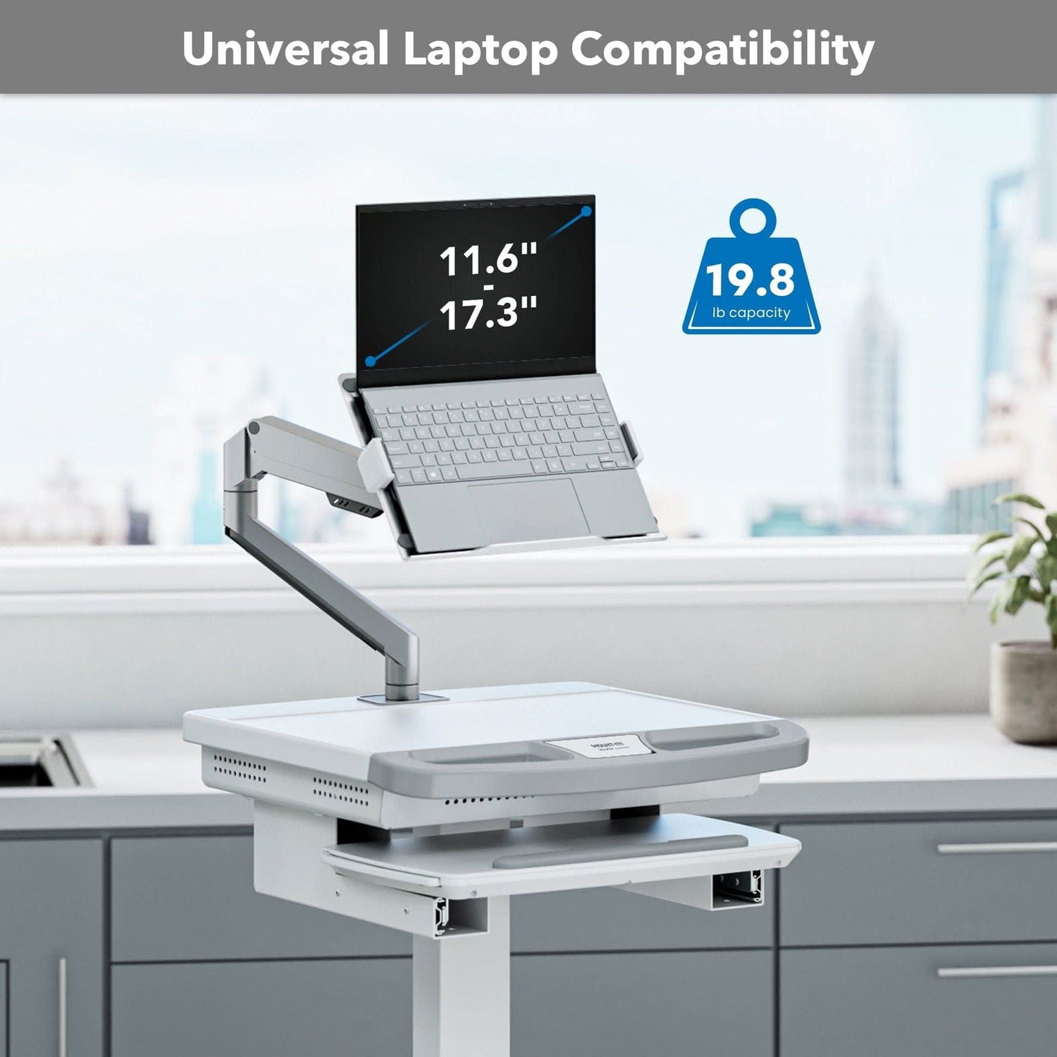 - MedHub Mobile Workstation with Laptop Arm - Mount-It! - MI-16017