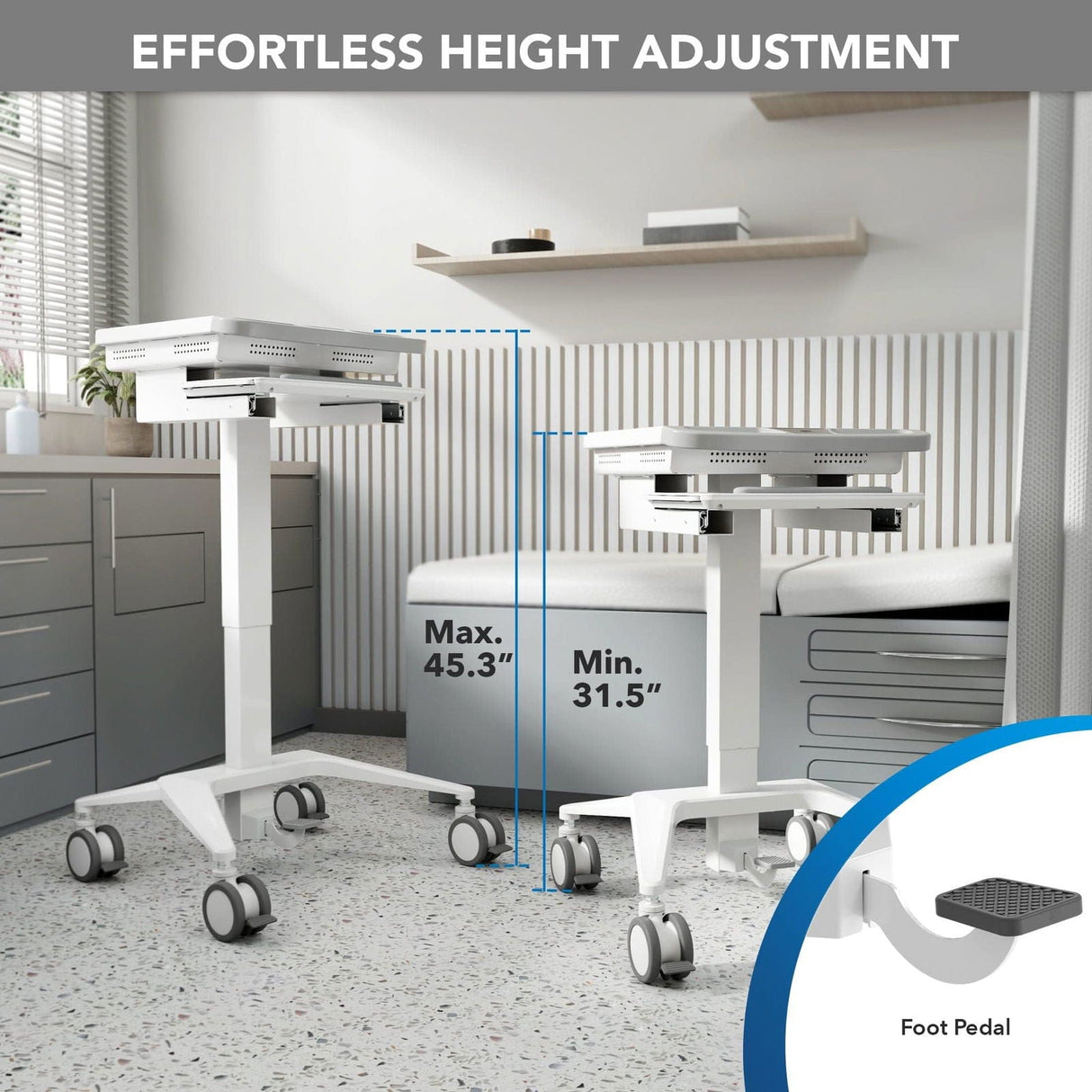 MedHub Mobile Workstation with Monitor Arm - MedHub Mobile Workstation with Monitor Arm - Mount-It! - MI-16016