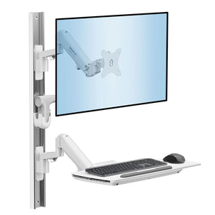 Wall Mounted Desk - MedHub Wall Workstation with Wall Track - Mount-It! - MI-16002 Wall Mounted Desk - MedHub Wall Workstation with Wall Track - Mount-It! - MI-16002