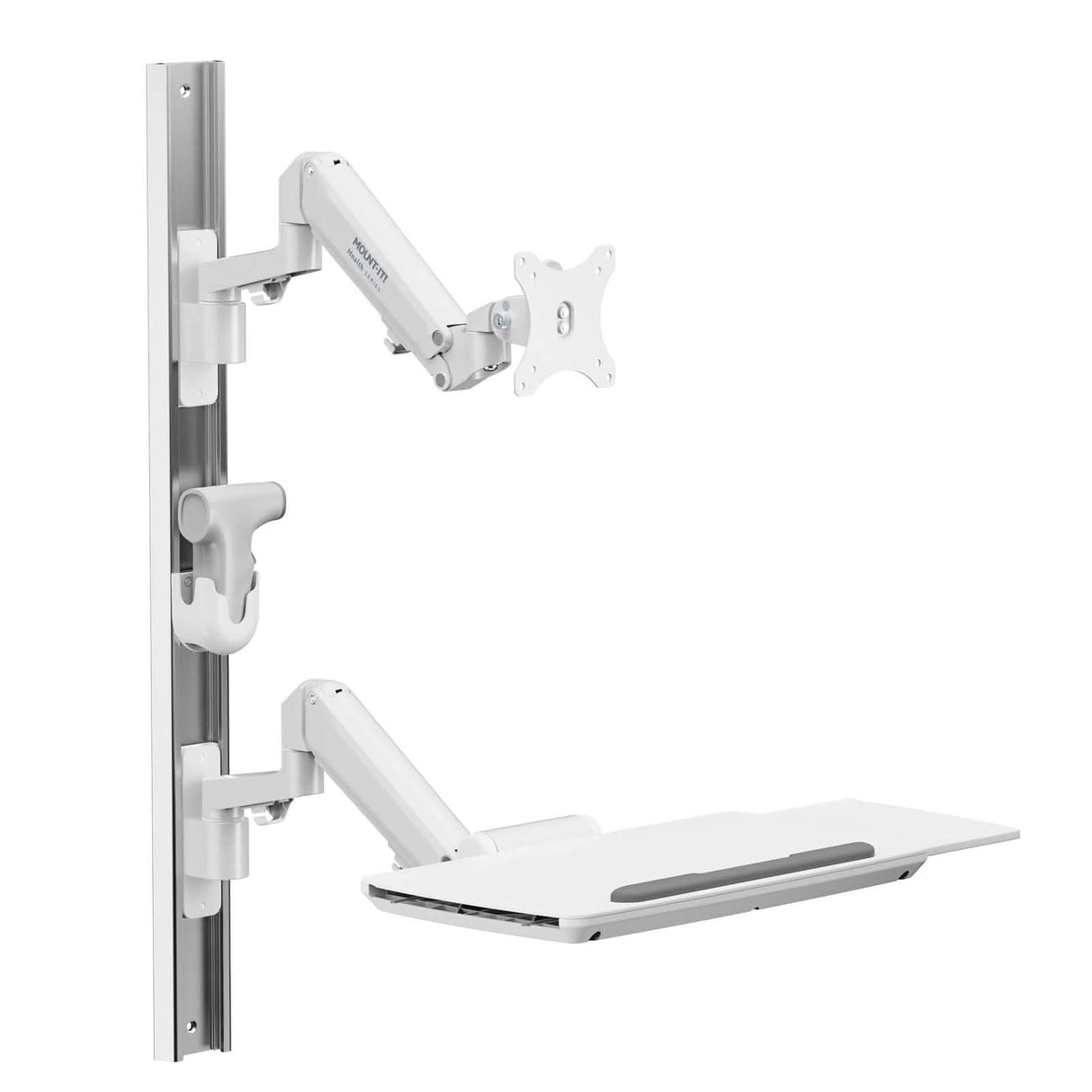 MedHub Wall Workstation with Wall Track Wall Mounted Desk - MedHub Wall Workstation with Wall Track - Mount-It! - MI-16002