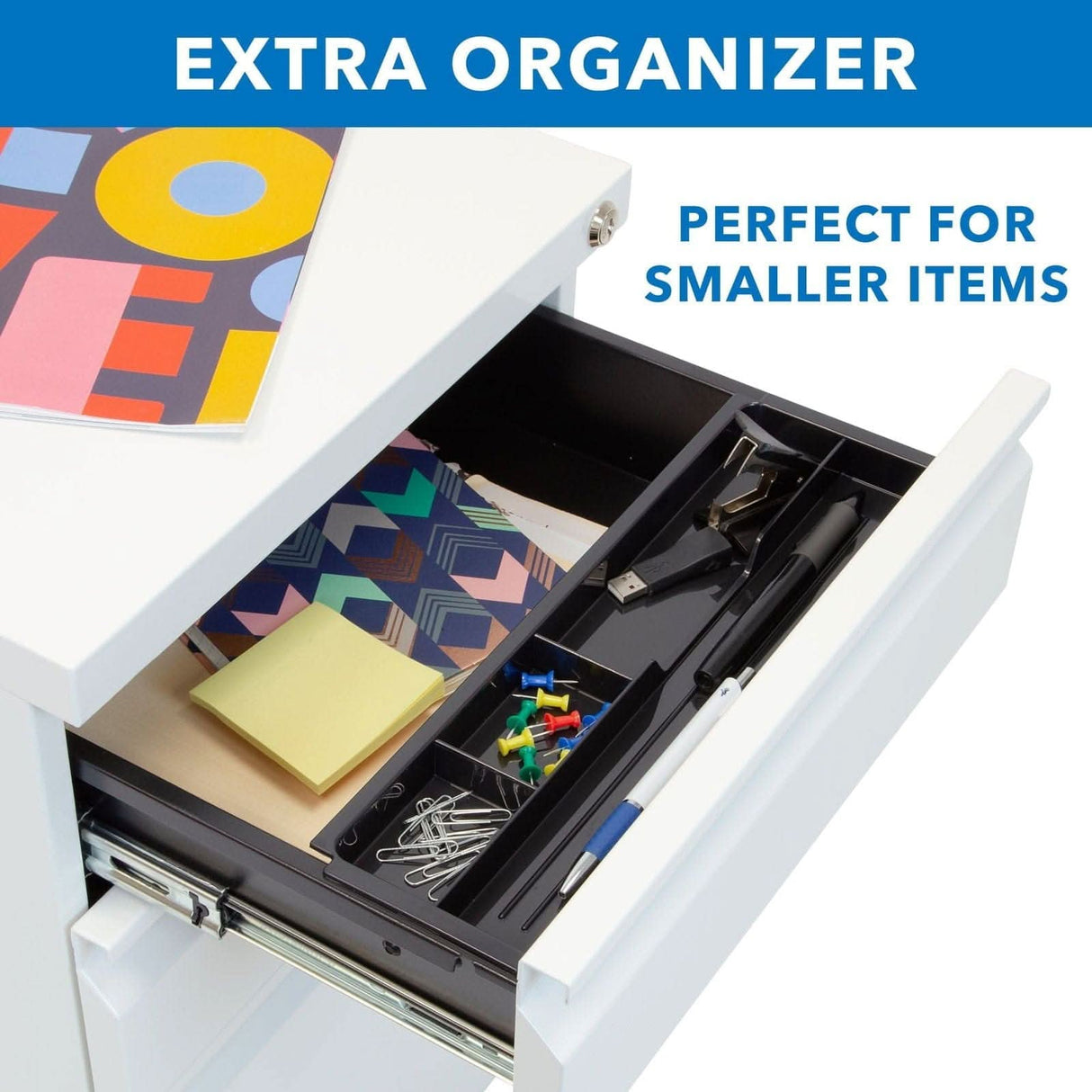 Mobile File Cabinet with 3 Drawers File Cabinet - Mobile File Cabinet with 3 Drawers - Mount-It! -