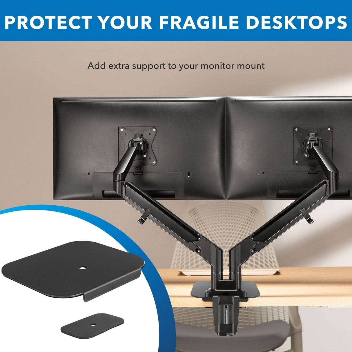 Monitor Mount Reinforcement Plate Monitor Mount - Monitor Mount Reinforcement Plate - Mount-It! - MI-9009