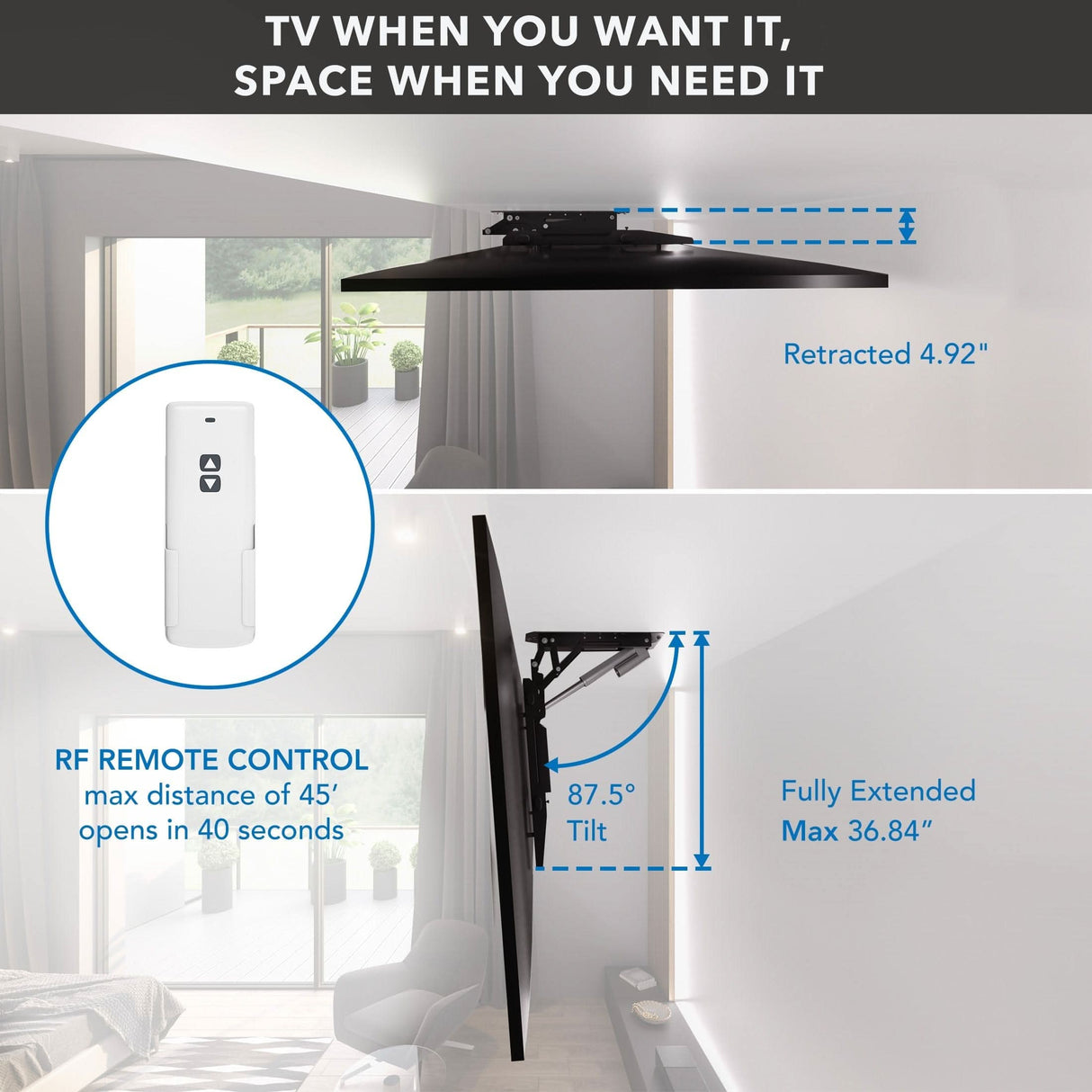 Motorized Ceiling TV Mount TV Mount - Motorized Ceiling TV Mount - Mount-It! -