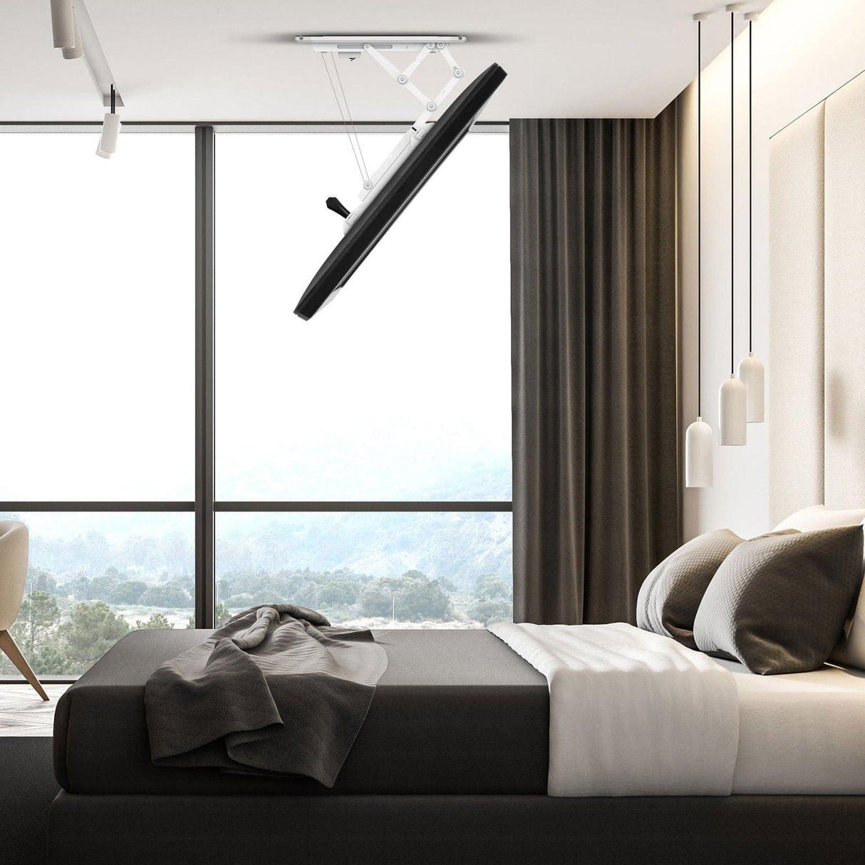 Motorized Ceiling TV Mount with Remote and App Controller TV Mount - Motorized Ceiling TV Mount with Remote and App Controller - Mount-It! -