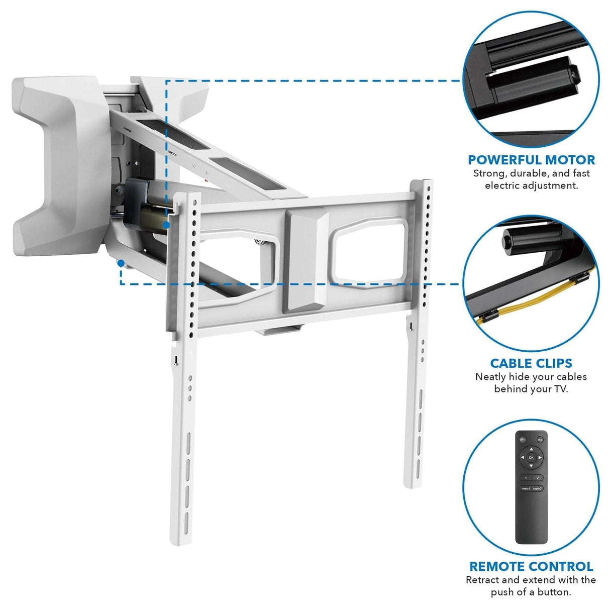 Motorized Fireplace TV Wall Mount | Fits 40-70 Inch TV Screen TV Mount - Motorized Fireplace TV Wall Mount | Fits 40-70 Inch TV Screen - Mount-It! -