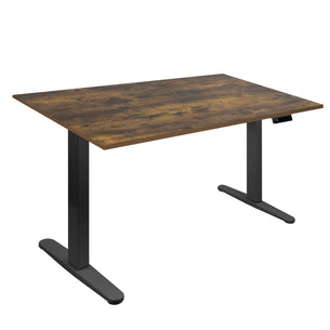 Oak Standing Desk - Electric Standing Desk with 55" Tabletop - Black Base - Mount-It! - MI-18090 Oak Standing Desk - Electric Standing Desk with 55" Tabletop - Black Base - Mount-It! - MI-18090