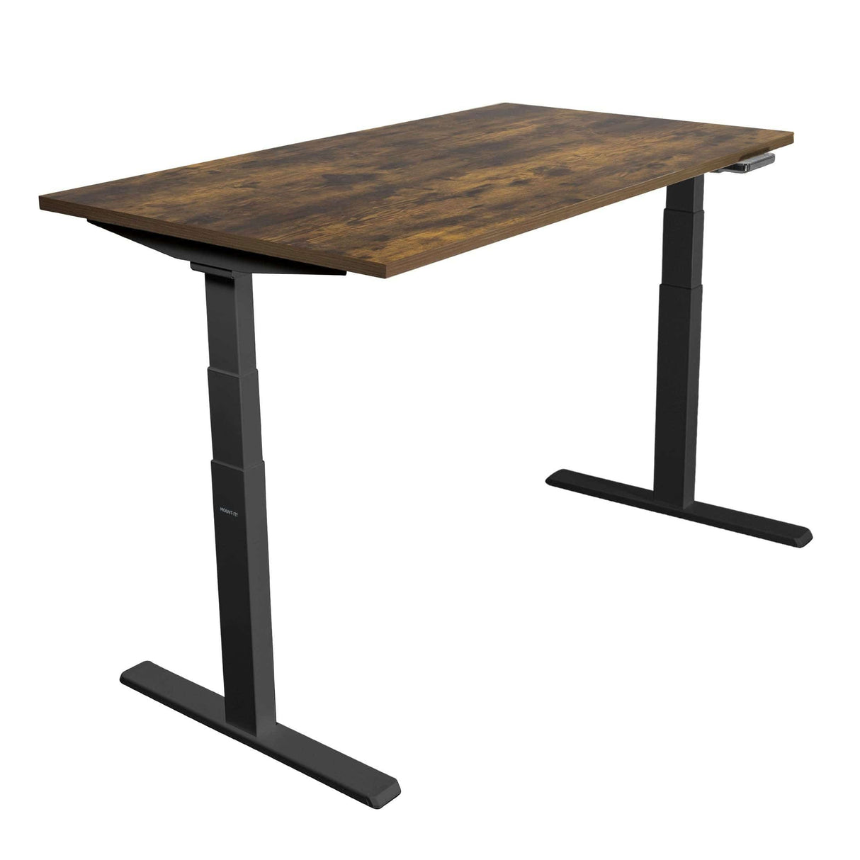 Ultimate Dual Motor Electric Standing Desk with 55" Tabletop Oak Standing Desk - Ultimate Dual Motor Electric Standing Desk with 55" Tabletop - Black Base - Mount-It! - MI-18082