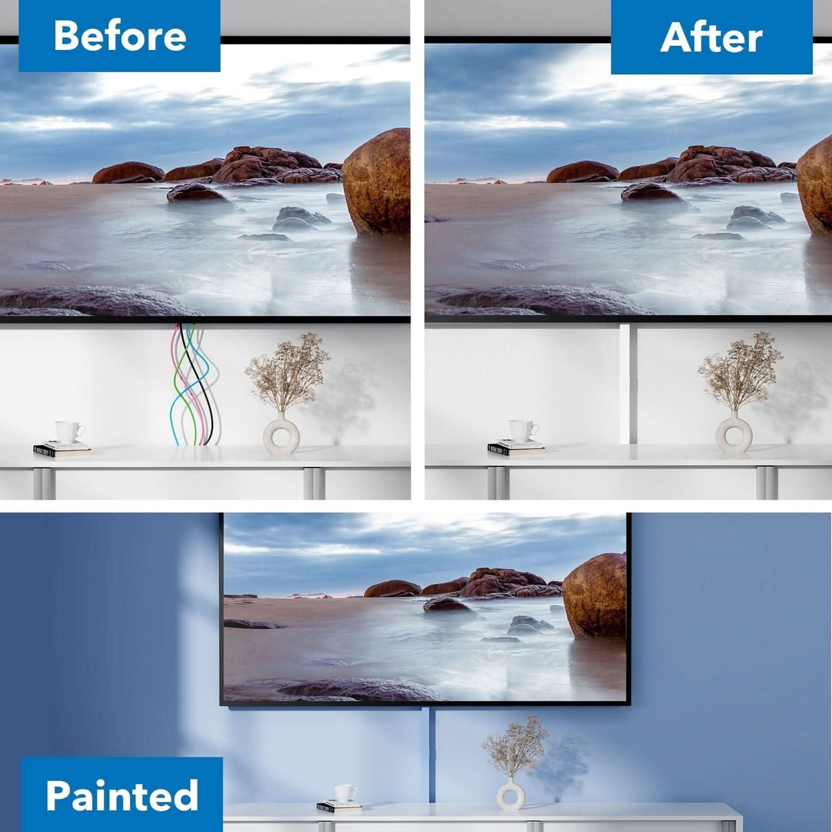 On-Wall TV Cable Concealer Kit TV Accessories - On-Wall TV Cable Concealer Kit - Mount-It! - MI-7285