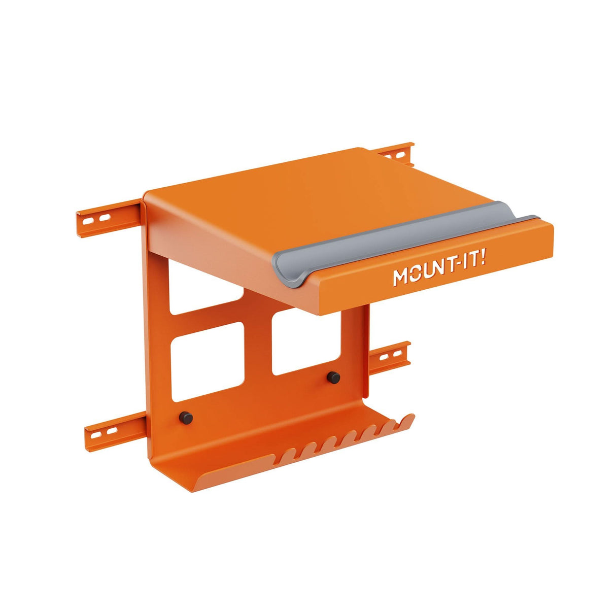 Bike Wall Mount with Shelf and Hooks Orange Bicycle Mount - WheelsUp Series Bike Wall Mount with Shelf and Hooks - Mount-It! - MI-9020_ORG