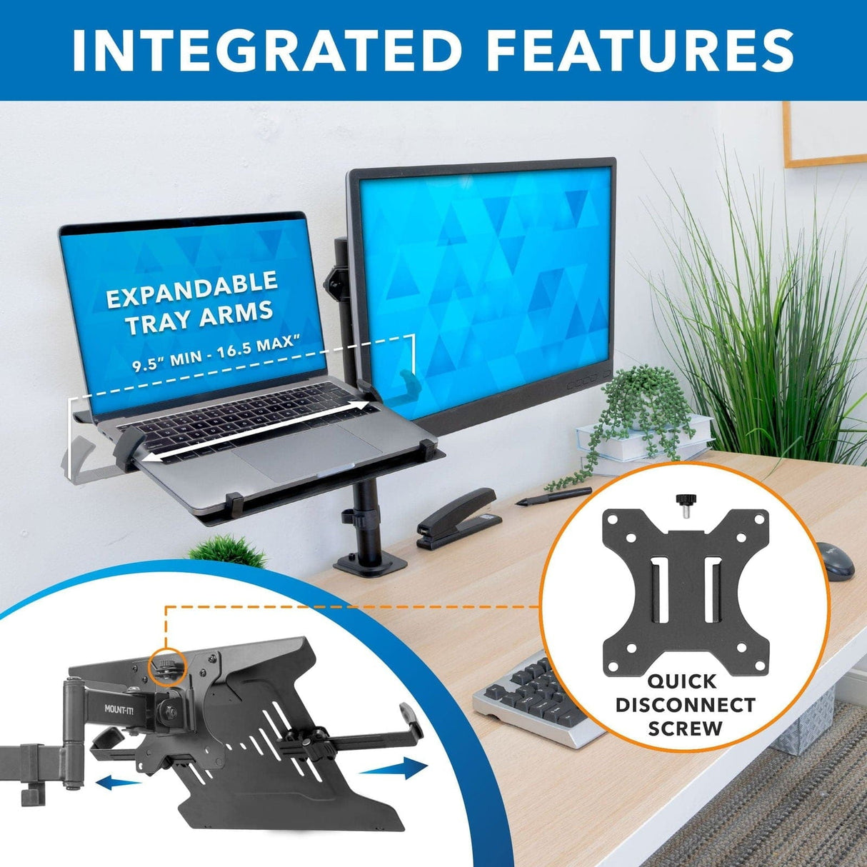 Pole Mount Laptop Holder Laptop Mount - Pole Mount Laptop Holder - Mount-It! - MI-1352T