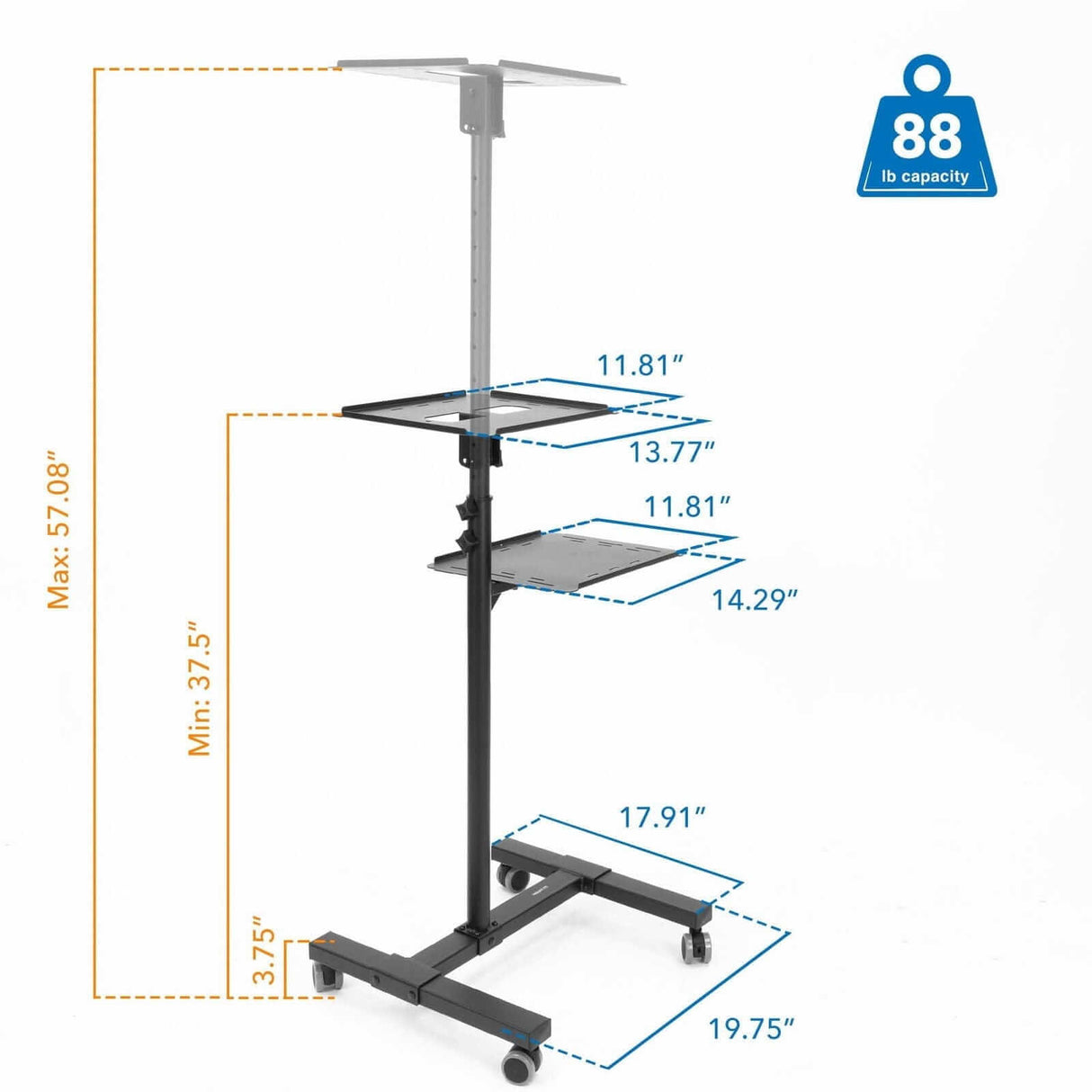 Portable Height Adjustable Laptop & Projector Stand Projector Mount - Portable Height Adjustable Laptop & Projector Stand - Mount-It! - MI-7943