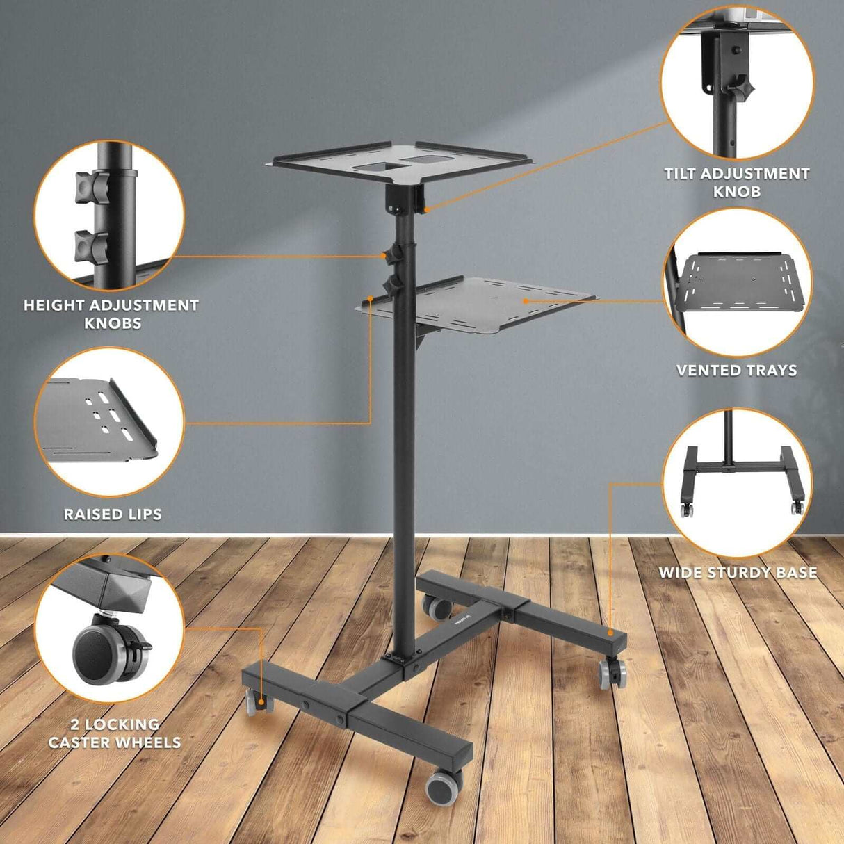 Portable Height Adjustable Laptop & Projector Stand Projector Mount - Portable Height Adjustable Laptop & Projector Stand - Mount-It! - MI-7943