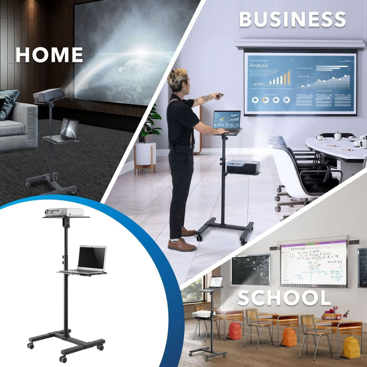 Portable Height Adjustable Laptop & Projector Stand Projector Mount - Portable Height Adjustable Laptop & Projector Stand - Mount-It! - MI-7943