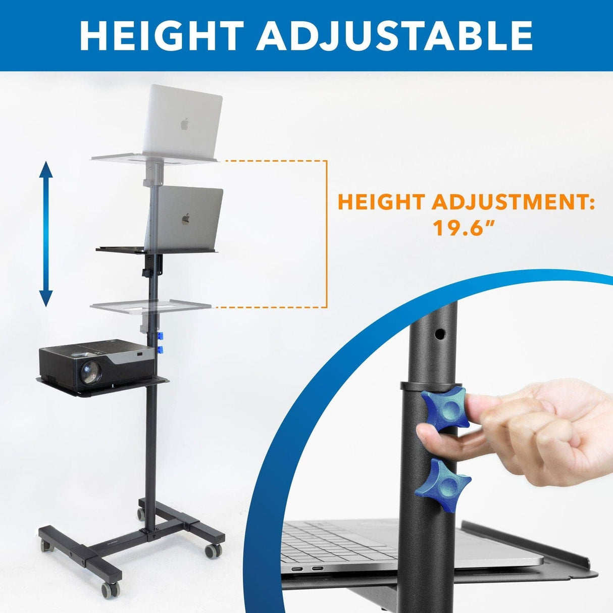 Portable Height Adjustable Laptop & Projector Stand Projector Mount - Portable Height Adjustable Laptop & Projector Stand - Mount-It! - MI-7943