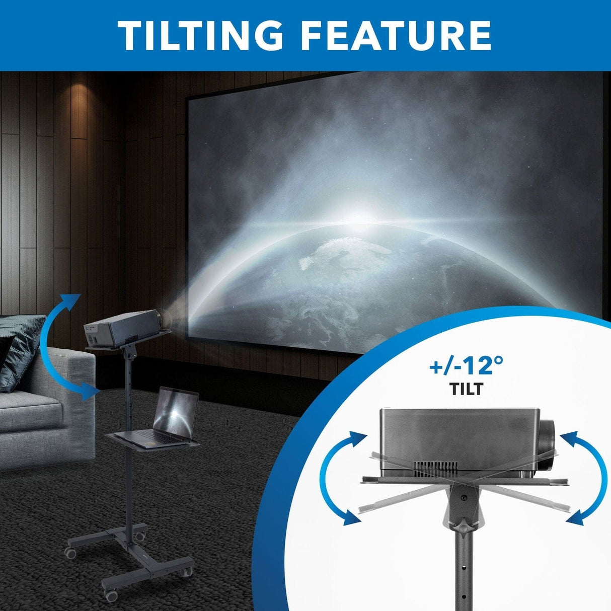 Portable Height Adjustable Laptop & Projector Stand Projector Mount - Portable Height Adjustable Laptop & Projector Stand - Mount-It! - MI-7943