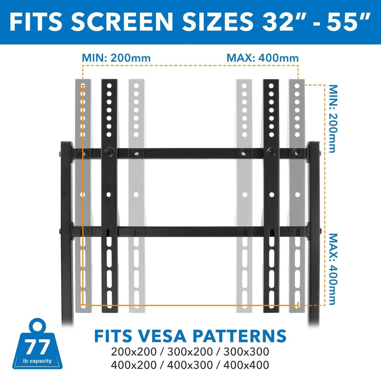 Portable TV Display Stand TV Stand - Portable TV Display Stand - Mount-It! - MI-1874