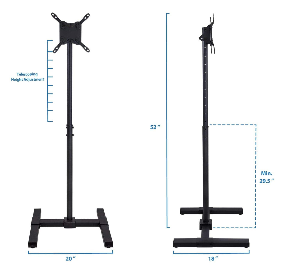 Portable TV Floor Stand TV Stand - Portable TV Floor Stand - Mount-It! - MI-878