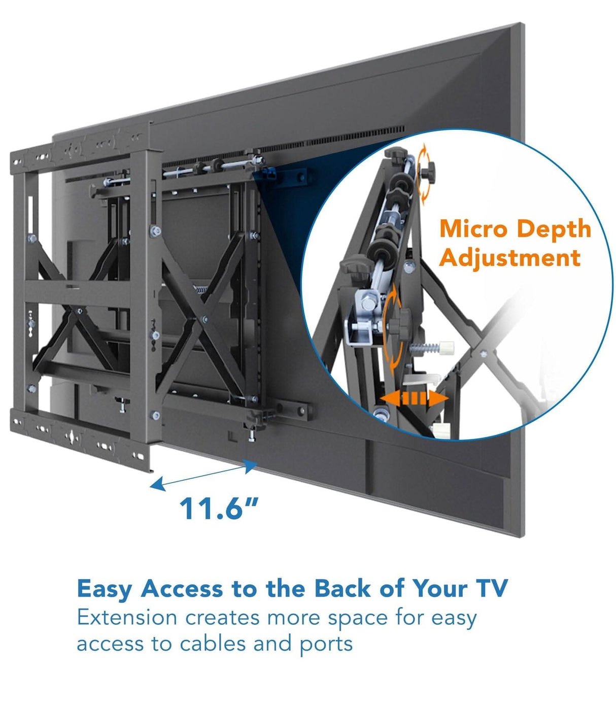 Push-In Pop-Out Video Wall Mount TV Mount - Push-In Pop-Out Video Wall Mount - Mount-It! - MI-367