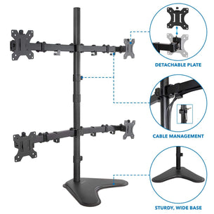 Monitor Stands - Quad Monitor Desk Stand - Mount-It! - MI-2784 Monitor Stands - Quad Monitor Desk Stand - Mount-It! - MI-2784