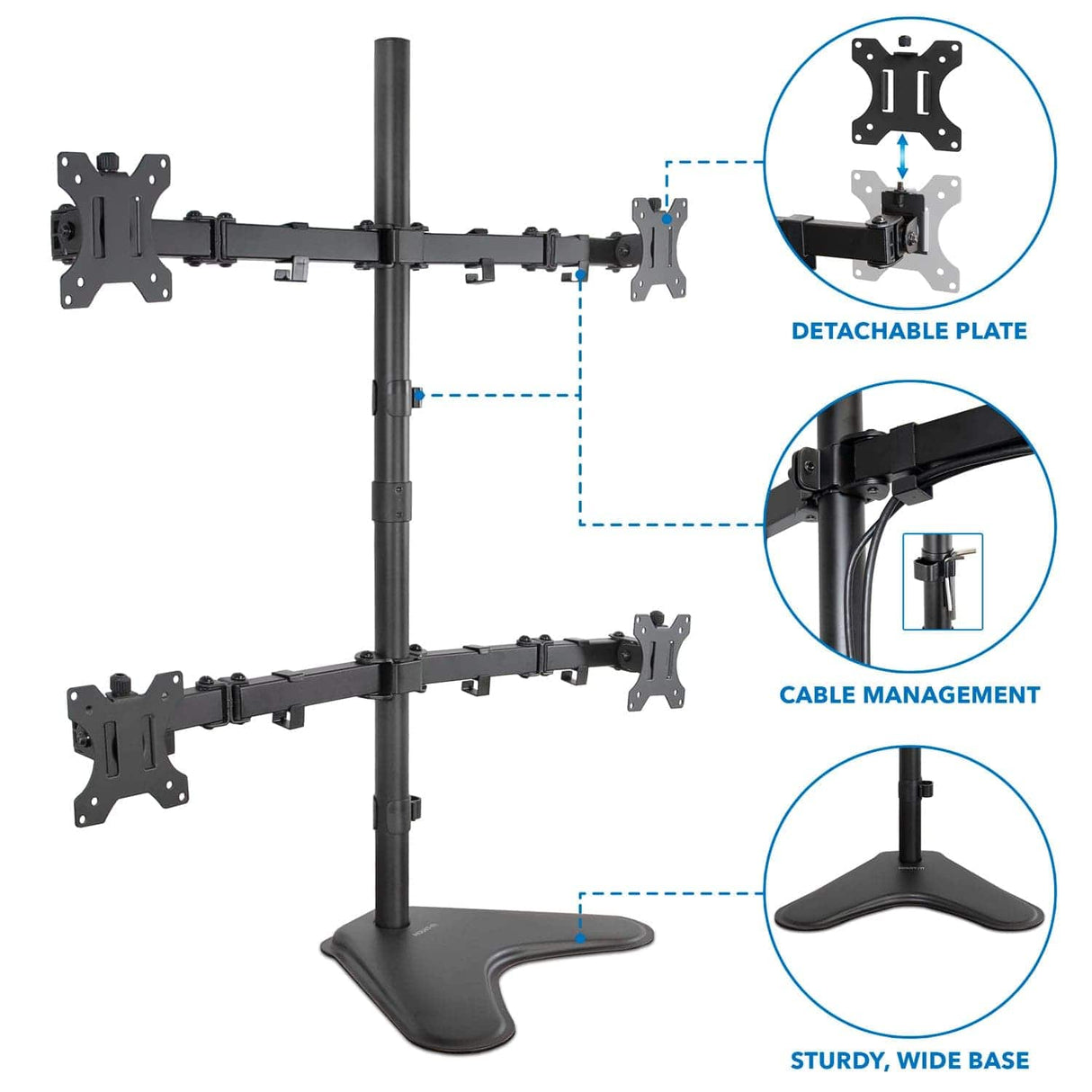 Quad Monitor Desk Stand Monitor Stands - Quad Monitor Desk Stand - Mount-It! - MI-2784