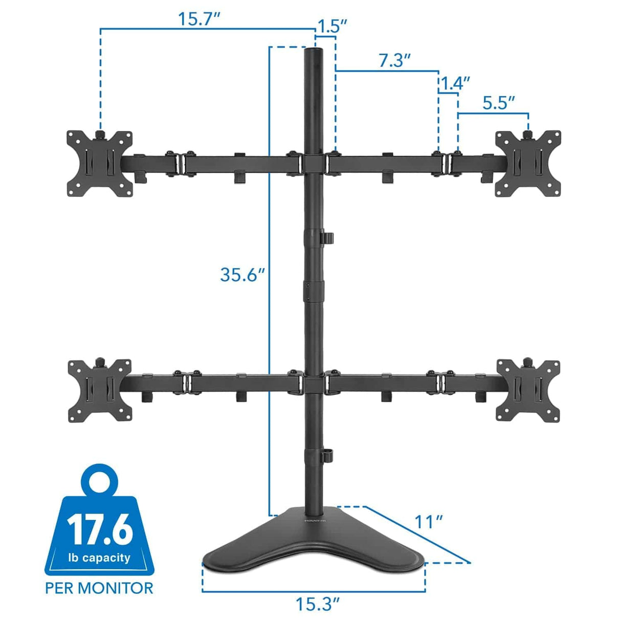 Quad Monitor Desk Stand Monitor Stands - Quad Monitor Desk Stand - Mount-It! - MI-2784