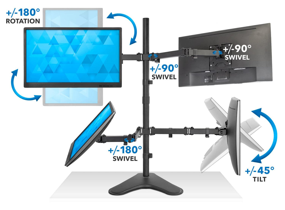Quad Monitor Desk Stand Monitor Stands - Quad Monitor Desk Stand - Mount-It! - MI-2784
