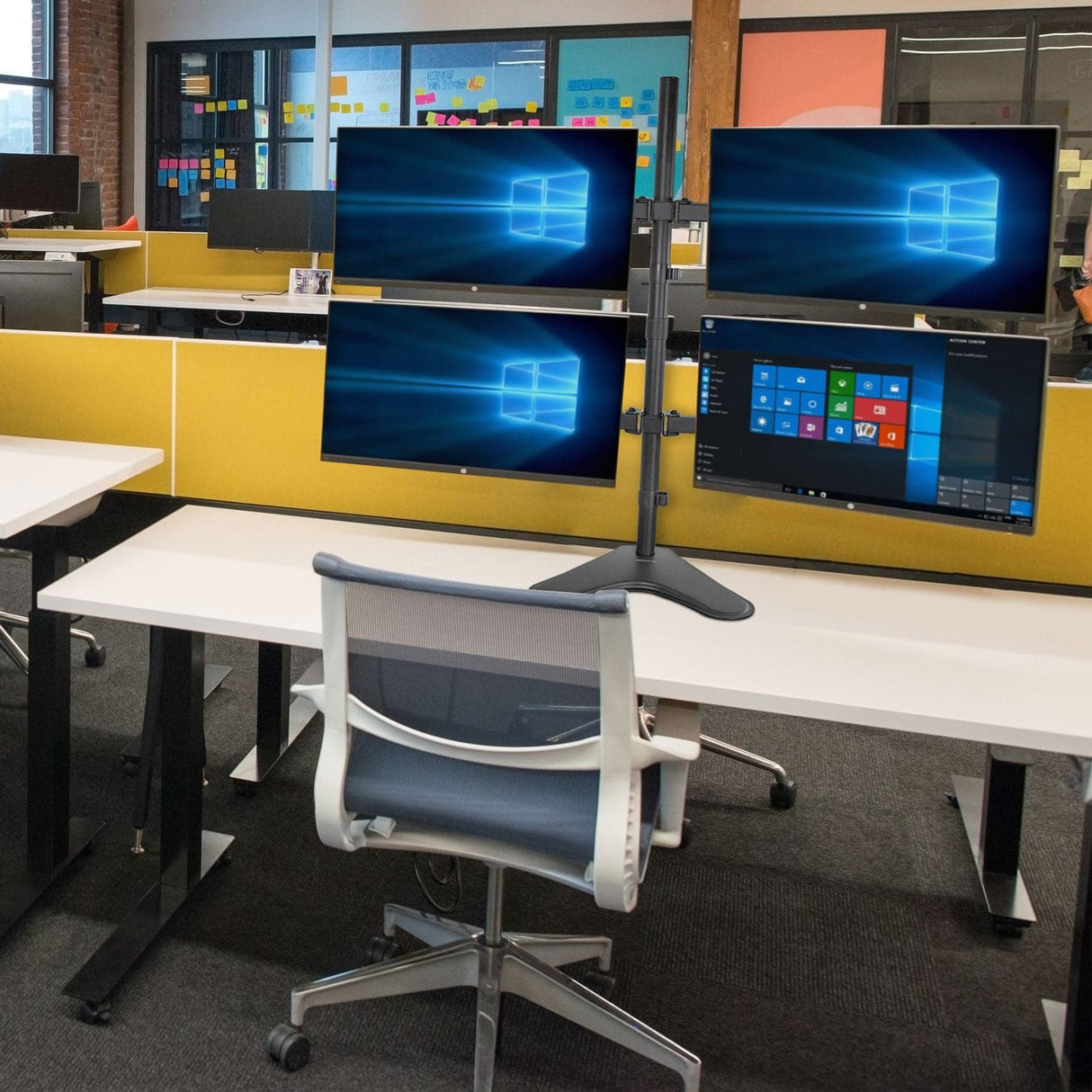 Quad Monitor Desk Stand Monitor Stands - Quad Monitor Desk Stand - Mount-It! - MI-2784