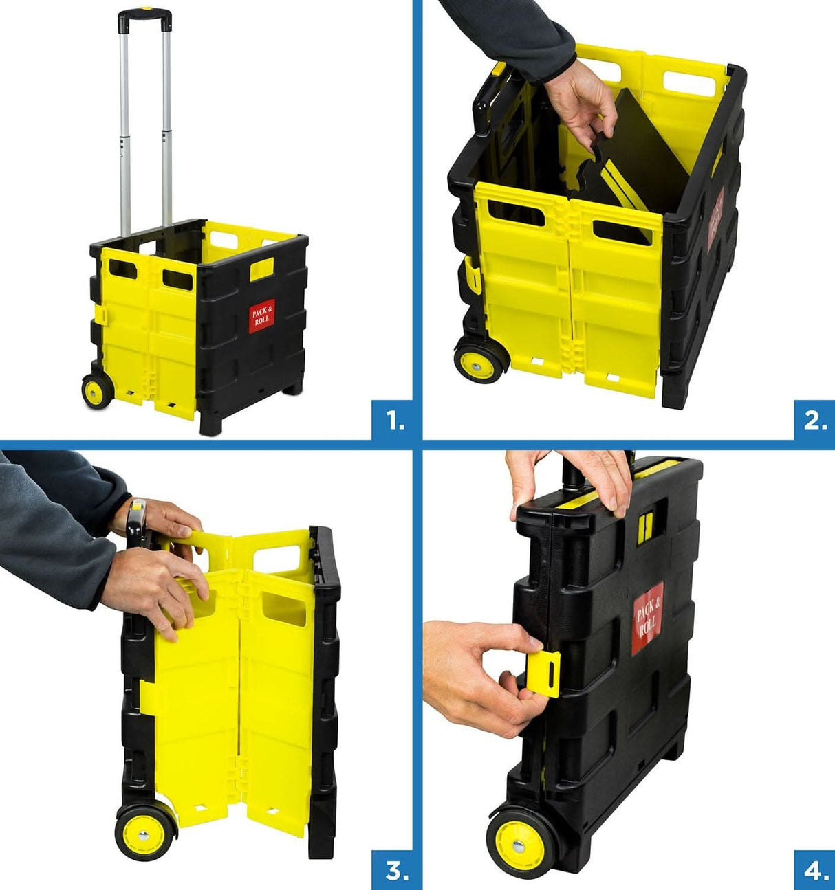 Rolling Collapsible Utility Cart Hand Truck - Rolling Collapsible Utility Cart - Mount-It! - MI-904